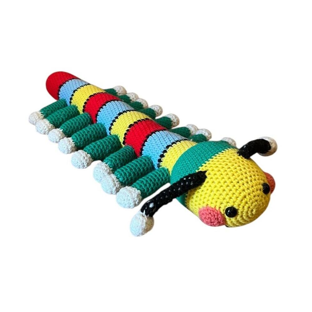Handmade Crochet Caterpillar Colorful 24” Large! Stuffed Animal Plush